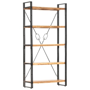 Bibliotecă cu 5 rafturi, 90 x 30 x 180 cm, lemn masiv de acacia - Img 6