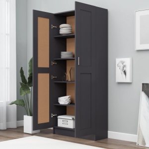 Bibliotecă, gri, 82,5 x 30,5 x 185,5 cm, PAL - Img 3
