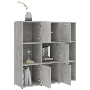 Bibliotecă, gri beton, 90 x 30 x 90 cm, PAL - Img 4