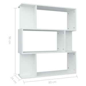 Bibliotecă/Separator cameră, alb, 80 x 24 x 96 cm, PAL - Img 7