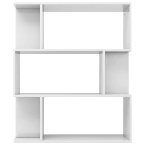 Bibliotecă/Separator cameră, alb lucios, 80x24x96 cm, PAL - Img 5