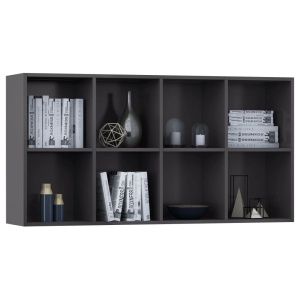 Bibliotecă/Servantă, gri lucios, 66 x 30 x 130 cm, PAL - Img 8