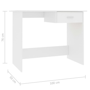 Birou, alb, 100 x 50 x 76 cm, PAL - Img 5