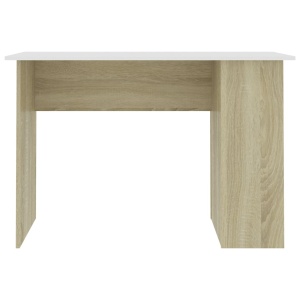 Birou, alb și stejar sonoma, 110 x 60 x 73 cm, PAL - Img 6