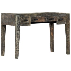 Birou, negru, 110 x 50 x 75 cm, lemn masiv de mango - Img 6