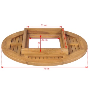 Blat de masă pentru lada de bere, 70 cm, lemn de tec - Img 6