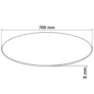 Blat masă din sticlă securizată rotund 700 mm - Img 4