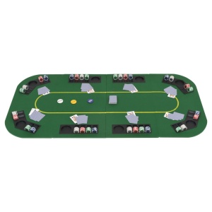 Blat masă poker 8 jucători, pliabil in 4, dreptunghiular, verde - Img 3