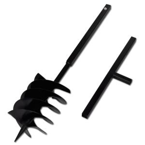 Burghiu manual cu mâner 200 mm cu 3 spirale, Negru - Img 3