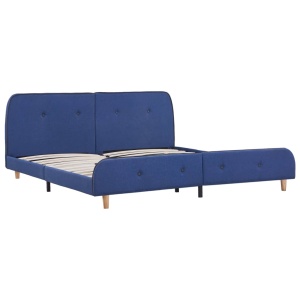 Cadru de pat, albastru, 180 x 200 cm, material textil - Img 2