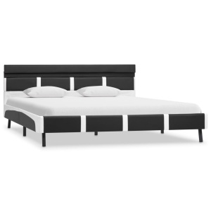 Cadru de pat cu LED, gri, 140 x 200 cm, piele artificială - Img 2
