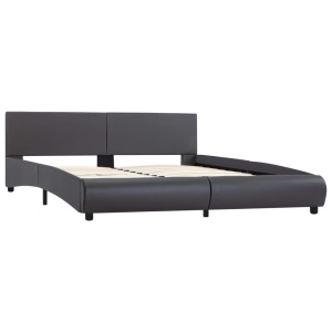 Cadru de pat cu LED, gri, 180 x 200 cm, piele artificială - Img 3