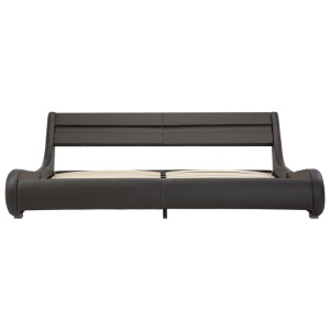 Cadru de pat cu LED, gri, 180 x 200 cm, piele artificială - Img 4
