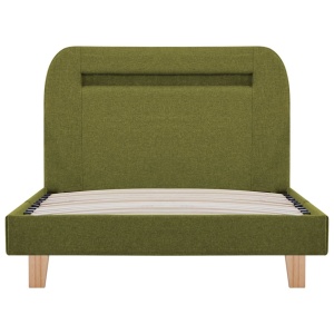 Cadru de pat cu LED-uri, verde, 90 x 200 cm, material textil - Img 4