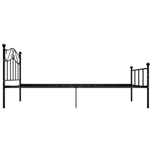 Cadru de pat, negru, 100 x 200 cm, metal - Img 4