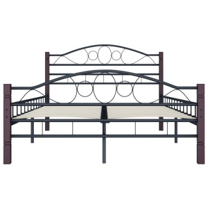 Cadru de pat, negru, 120 x 200 cm, metal - Img 4