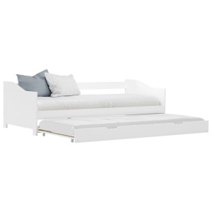 Cadru pat canapea, extensibil, alb, 90 x 200 cm, lemn de pin
