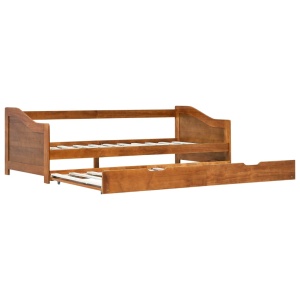 Cadru pat canapea extensibil, maro miere, 90 x 200 cm, lemn pin - Img 2