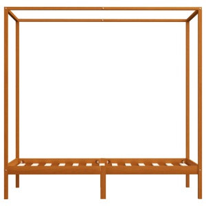 Cadru pat cu baldachin, maro miere, 90x200cm, lemn masiv pin - Img 3