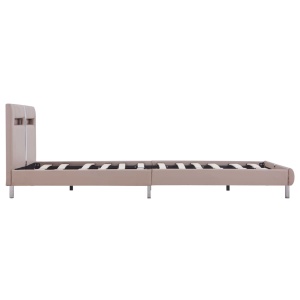 Cadru pat cu LED, cappuccino, 120x200 cm, piele artificială - Img 8
