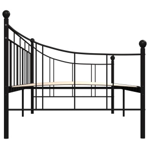 Cadru pat de zi, negru, 90 x 200 cm, metal - Img 8