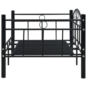 Cadru pat de zi, negru, 90 x 200 cm, metal - Img 8