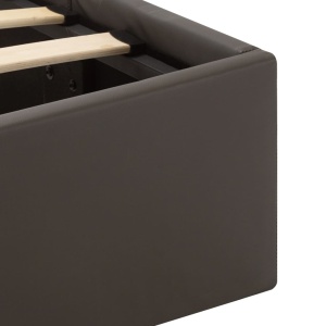 Cadru pat hidraulic, depozitare, LED, gri, 160x200 cm piele eco - Img 9