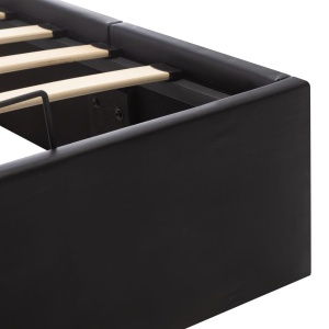 Cadru pat hidraulic, depozitare, negru 140 x 200 cm, piele eco - Img 10