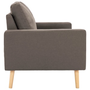 Canapea cu 2 locuri, gri taupe, material textil - Img 4