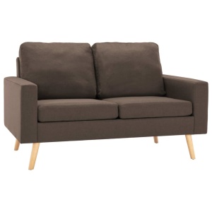 Canapea cu 2 locuri, maro, material textil - Img 2