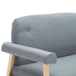 Canapea cu 2 locuri, material textil, gri deschis - Img 6