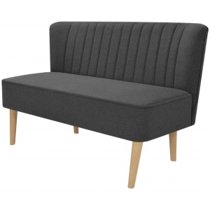 Canapea din material textil, 117 x 55,5 x 77 cm, gri inchis