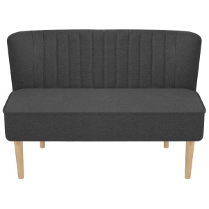 Canapea din material textil, 117 x 55,5 x 77 cm, gri inchis - Img 3