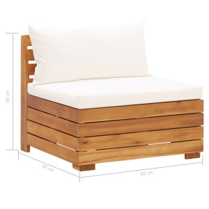 Canapea mijloc modulară cu perne, 1 buc., lemn masiv de acacia - Img 10