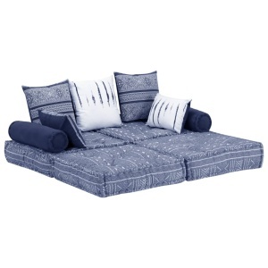 Canapea puf modulară cu 2 locuri, indigo, material textil - Img 4