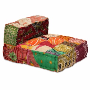 Canapea puf modulară cu 4 locuri, petice, material textil - Img 12