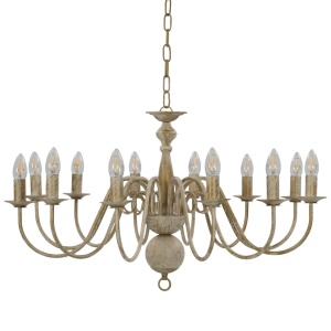 Candelabru, alb vintage, 12 becuri E14 - Img 3
