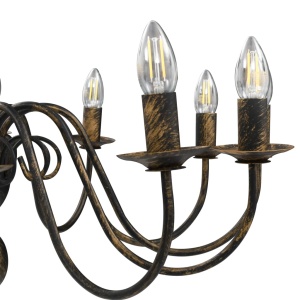 Candelabru antichizat, negru, 12 becuri E14 - Img 5