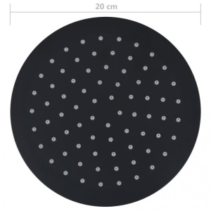 Cap de duș tip ploaie rotund, negru, 20 cm, oțel inoxidabil - Img 6