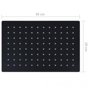 Cap duș dreptunghiular tip ploaie negru 30x20cm oțel inoxida - Img 6