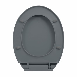 Capac WC cu inchidere silențioasă, eliberare rapidă, gri, oval - Img 6