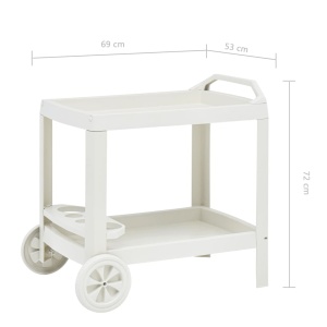 Cărucior de băuturi, alb, 69 x 53 x 72 cm, plastic - Img 6