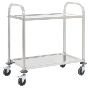 Cărucior de bucătărie 2 niveluri 107x55x90 cm oțel inoxidabil