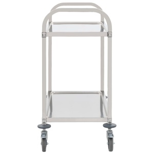 Cărucior de bucătărie 2 niveluri 107x55x90 cm oțel inoxidabil - Img 3