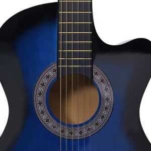 Chitară acustică occidentală, cu 6 corzi, 38", albastru ombre - Img 7