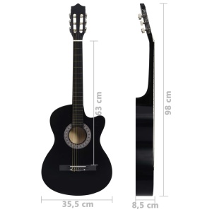 Chitară acustică occidentală decupată, cu 6 corzi, 38", negru - Img 6