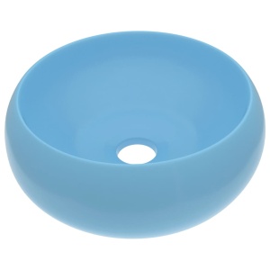 Chiuvetă baie lux albastru deschis mat 40x15 cm ceramică rotund - Img 2
