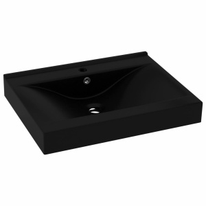 Chiuvetă baie lux, orificiu robinet negru mat 60x46 cm ceramică - Img 2