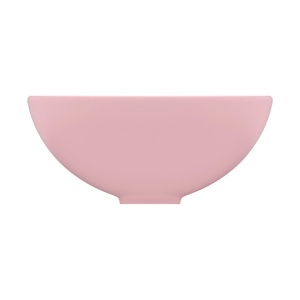 Chiuvetă baie lux, roz mat, 32,5x14 cm, ceramică, rotund - Img 4