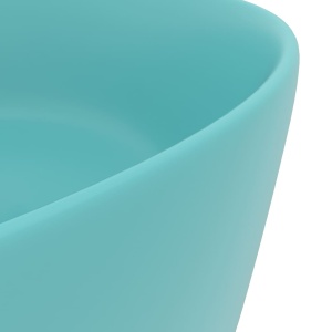 Chiuvetă baie lux verde deschis mat 40x15 cm ceramică rotund - Img 6